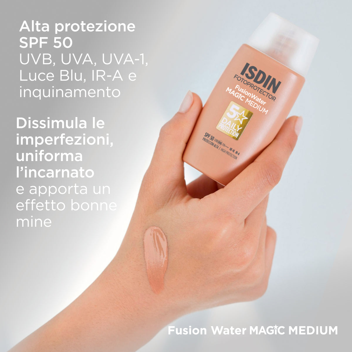 FOTOPROTECTOR Fusion Water MAGIC Medium SPF50