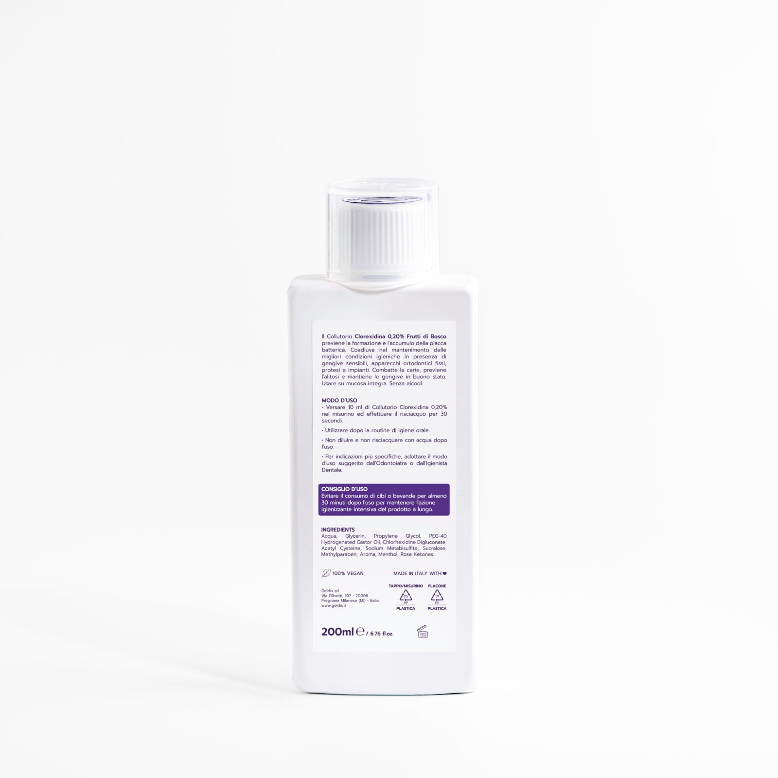 Geldis Collutorio Clorexidina 0,20% – 200ml Frutti di bosco
