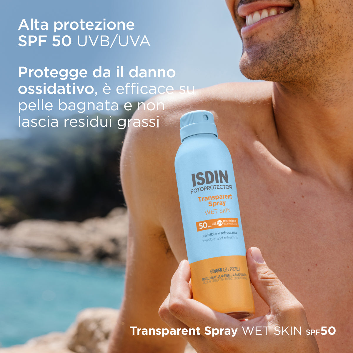 Fotoprotezione Transparent Spray Wet Skin SPF 50